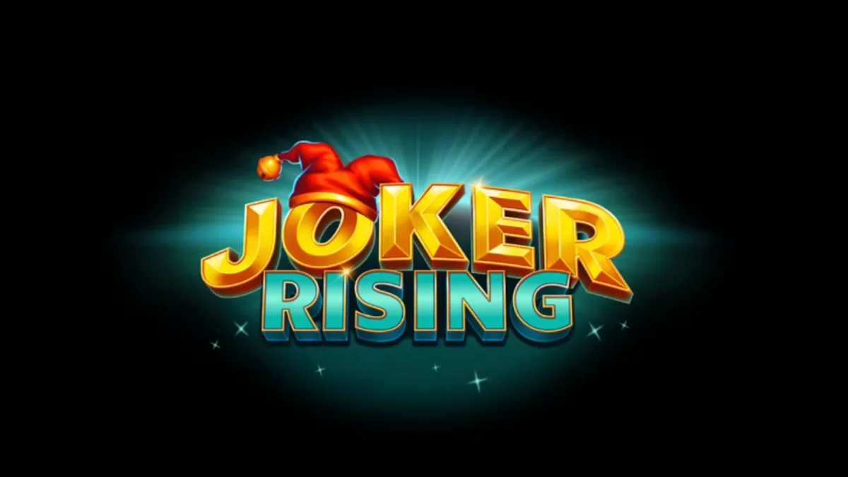 Tampilan visual slot Joker Rising dengan simbol buah klasik dan elemen neon modern.